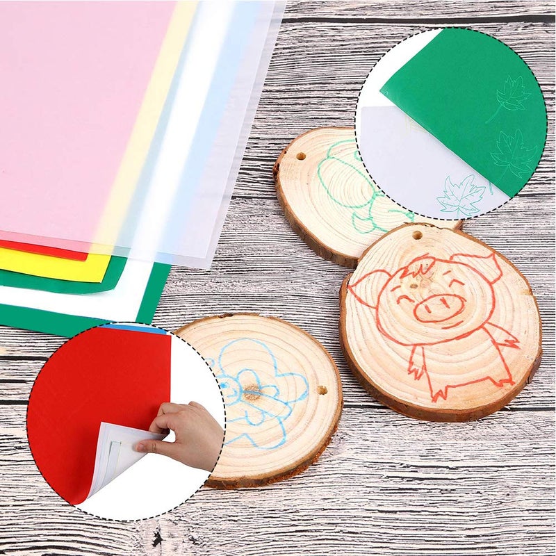 Oubaka 100 Sheets Carbon Transfer Paper,Tracing Paper Carbon Graphite Copy Paper with 5 Pieces Embossing Styluses Stylus Dotting Tools for Wood,Paper,Canvas and Other Art Surfaces 8.3 x 11.7inch - Image 5